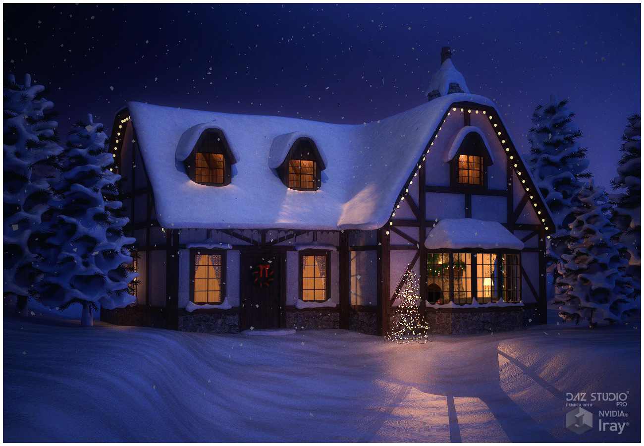 Winter Cottage Interior by N/A