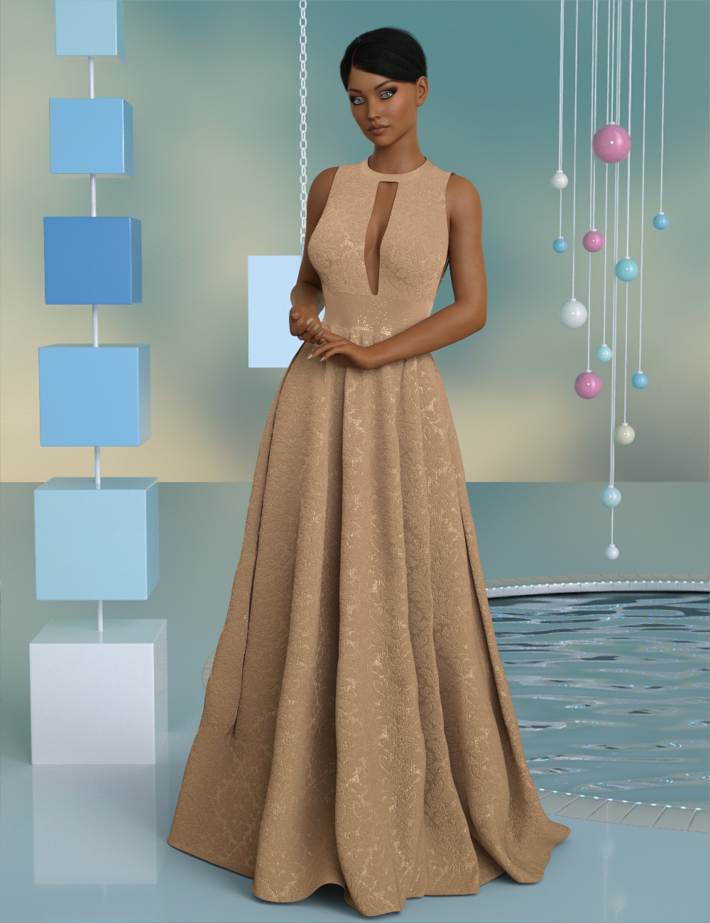 InStyle - dForce Charice Gown for Genesis 8 Females by N/A