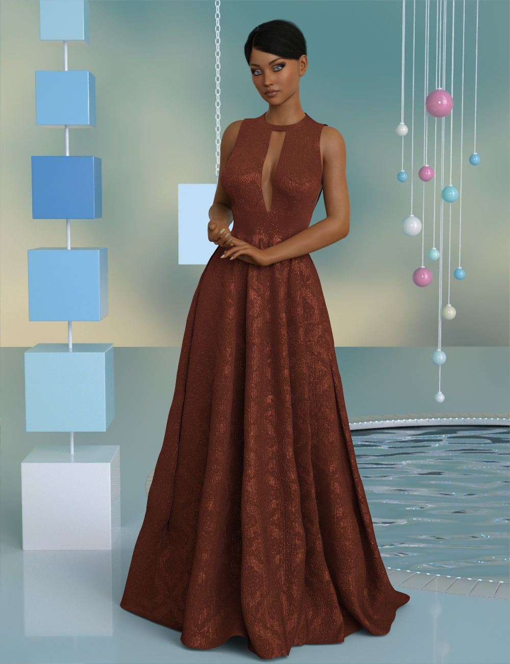 InStyle - dForce Charice Gown for Genesis 8 Females by N/A