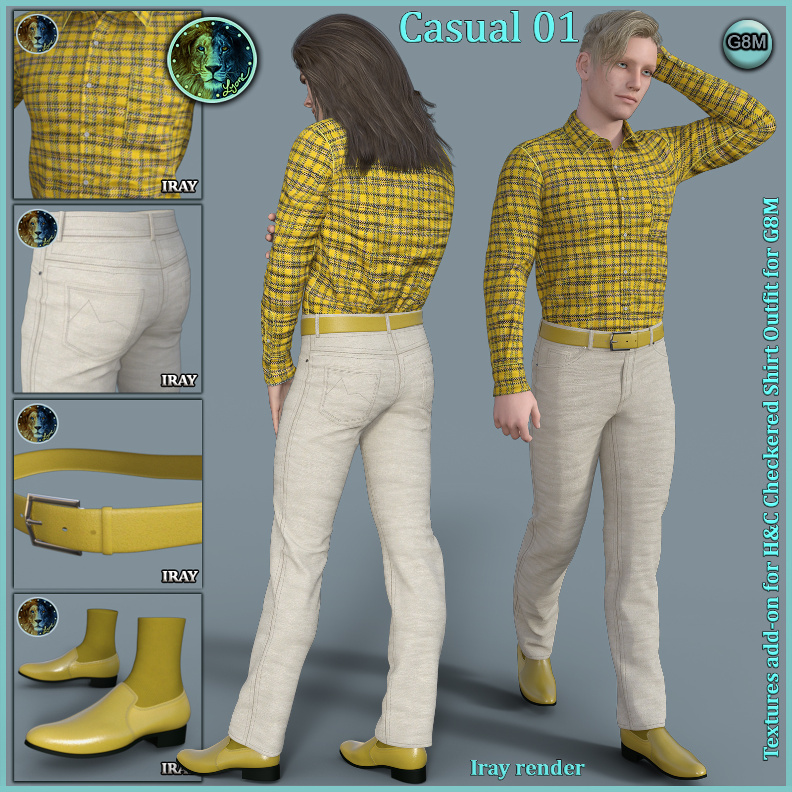Casual 01 for H and C Checkered Shirt Outfit for G8M by N/A