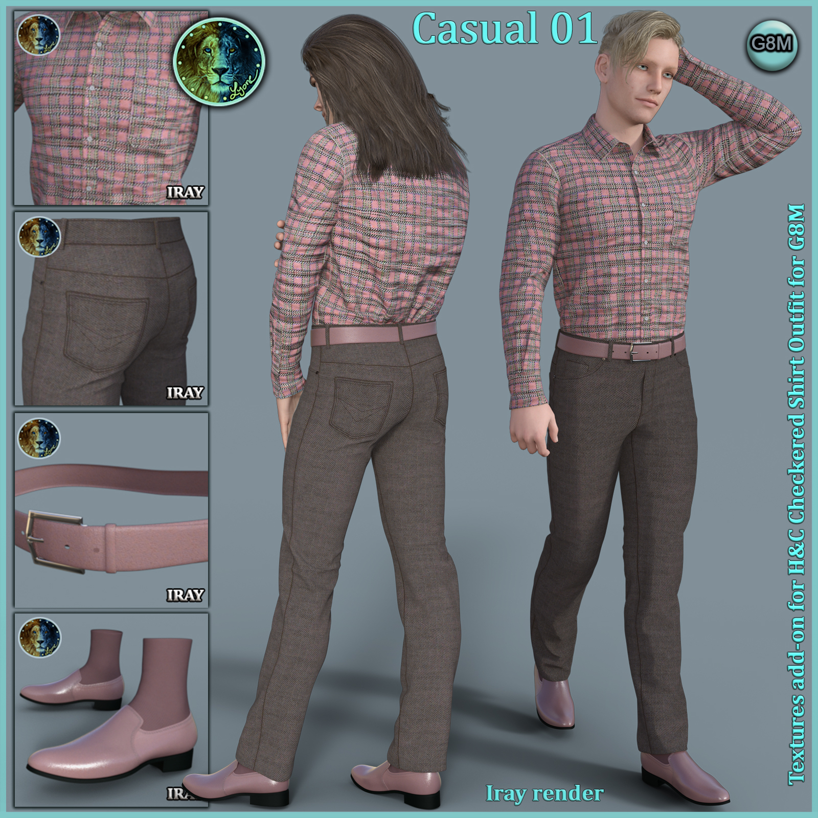 Casual 01 for H and C Checkered Shirt Outfit for G8M by N/A