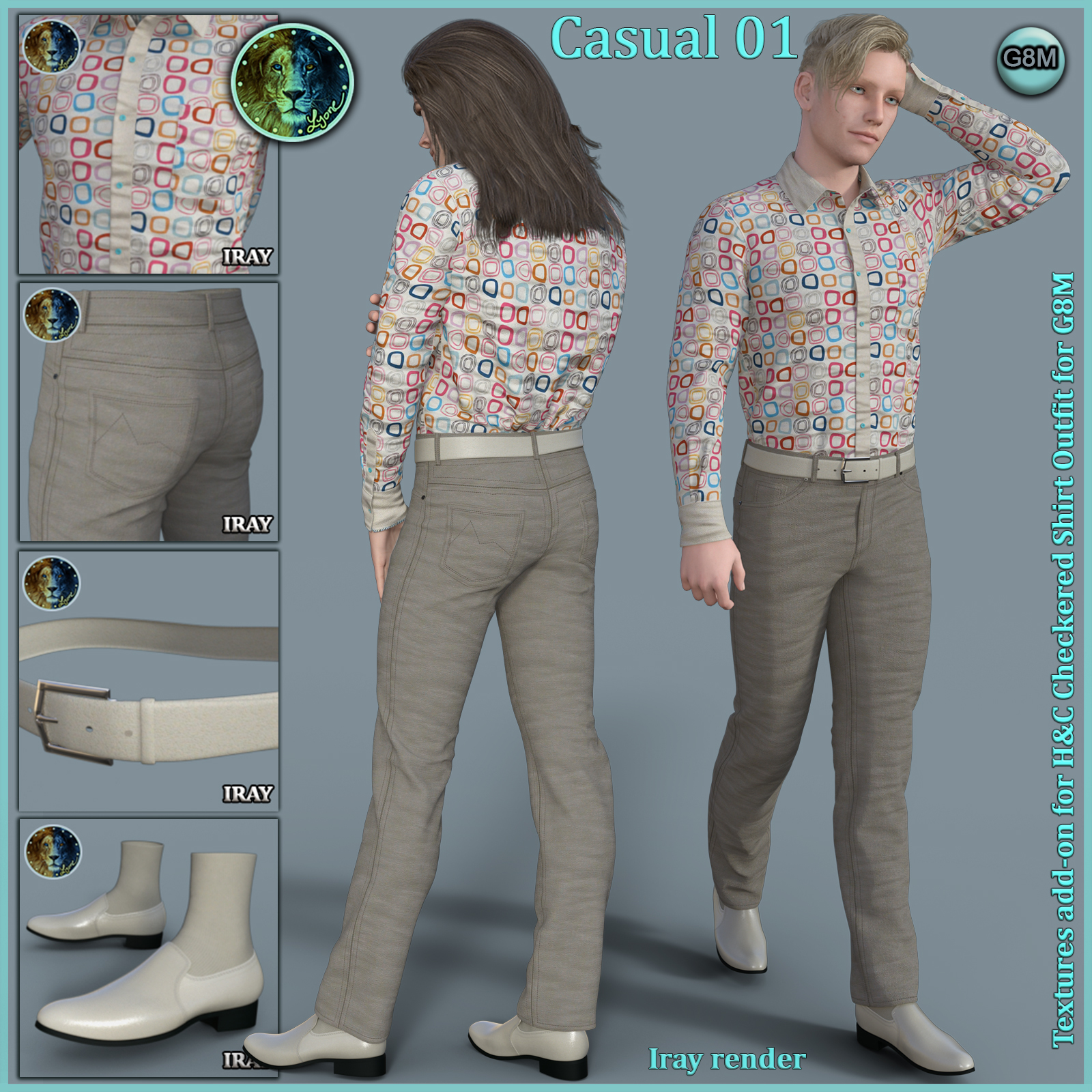 Casual 01 for H and C Checkered Shirt Outfit for G8M by N/A