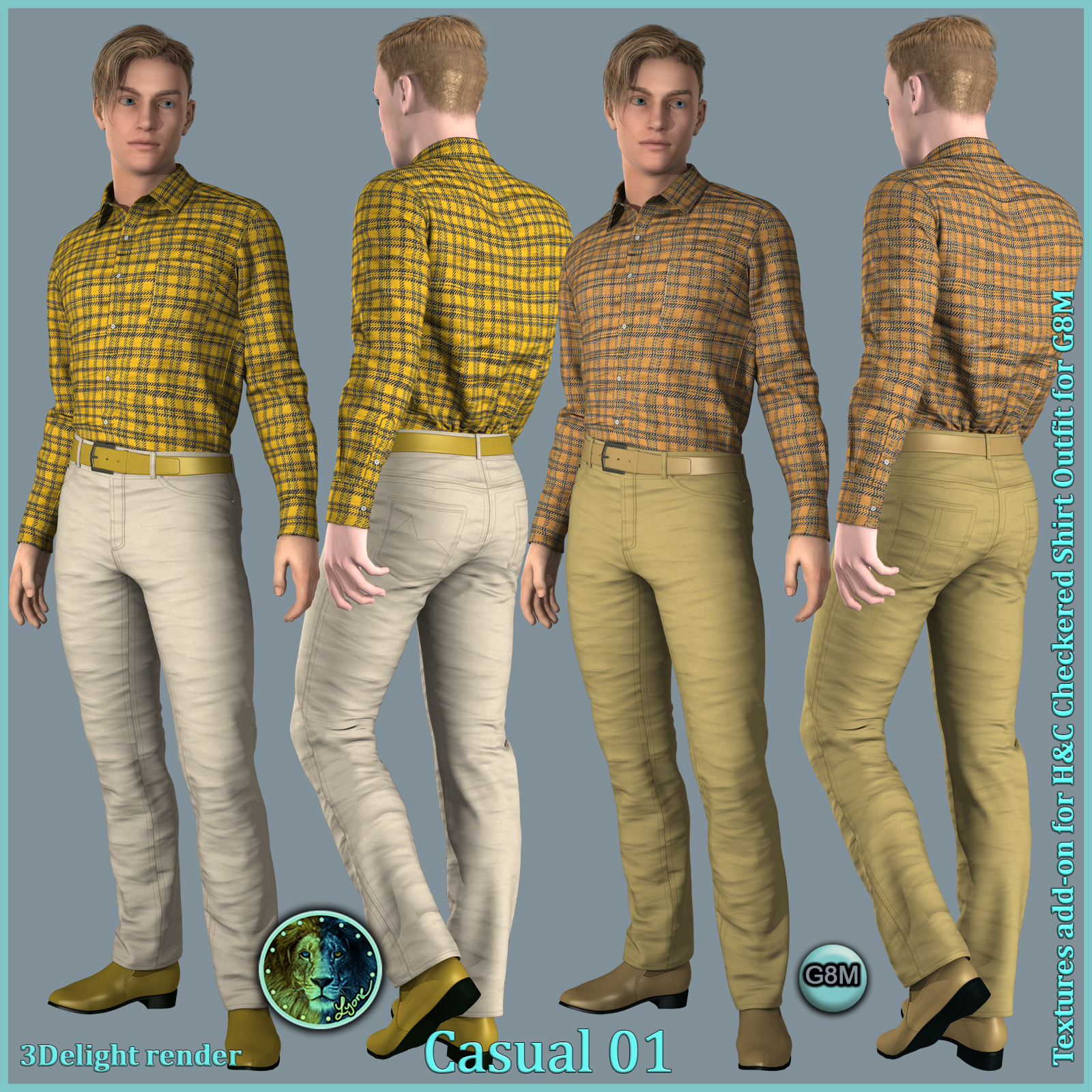 Casual 01 for H and C Checkered Shirt Outfit for G8M by N/A