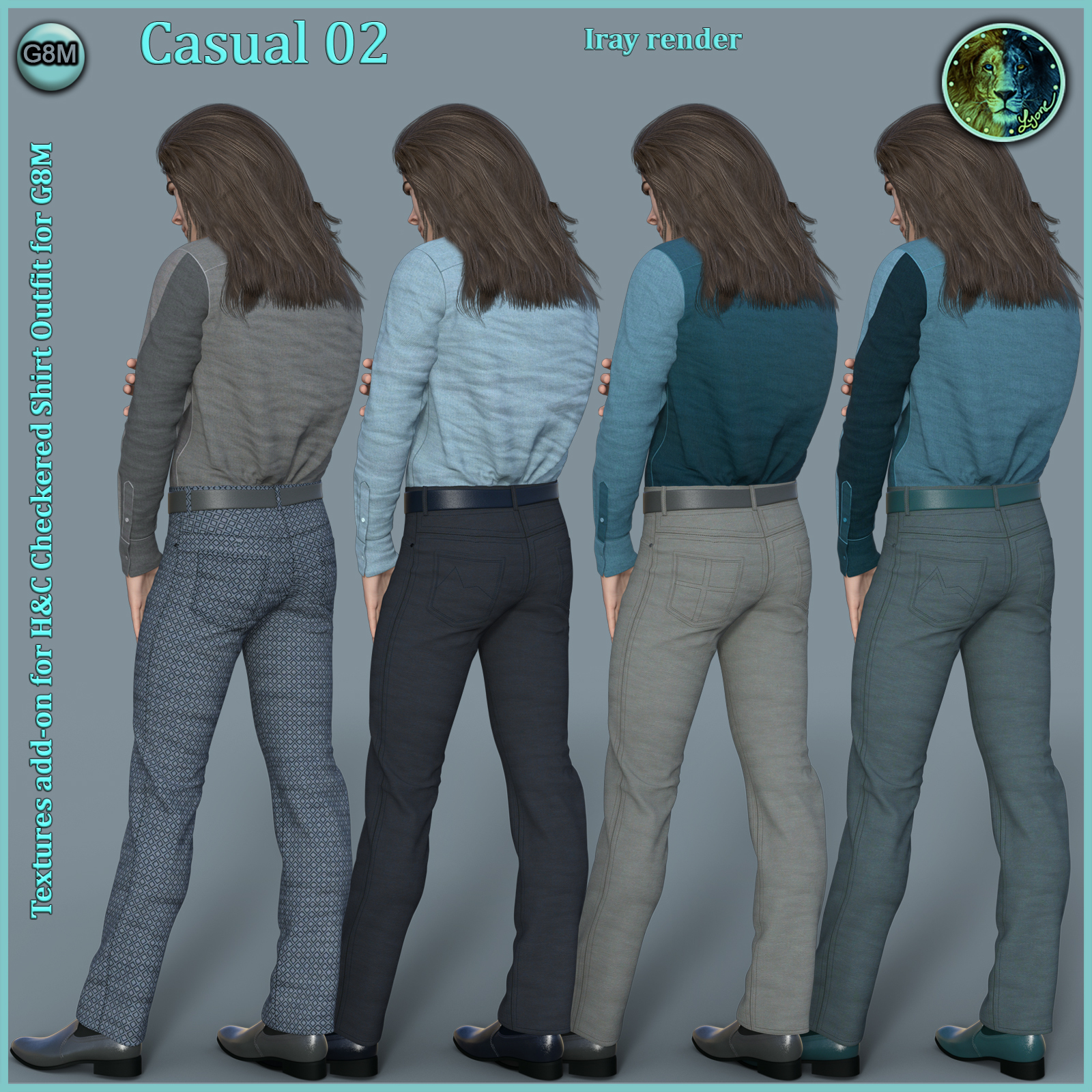 Casual 02 for H and C Checkered Shirt Outfit for G8M by N/A