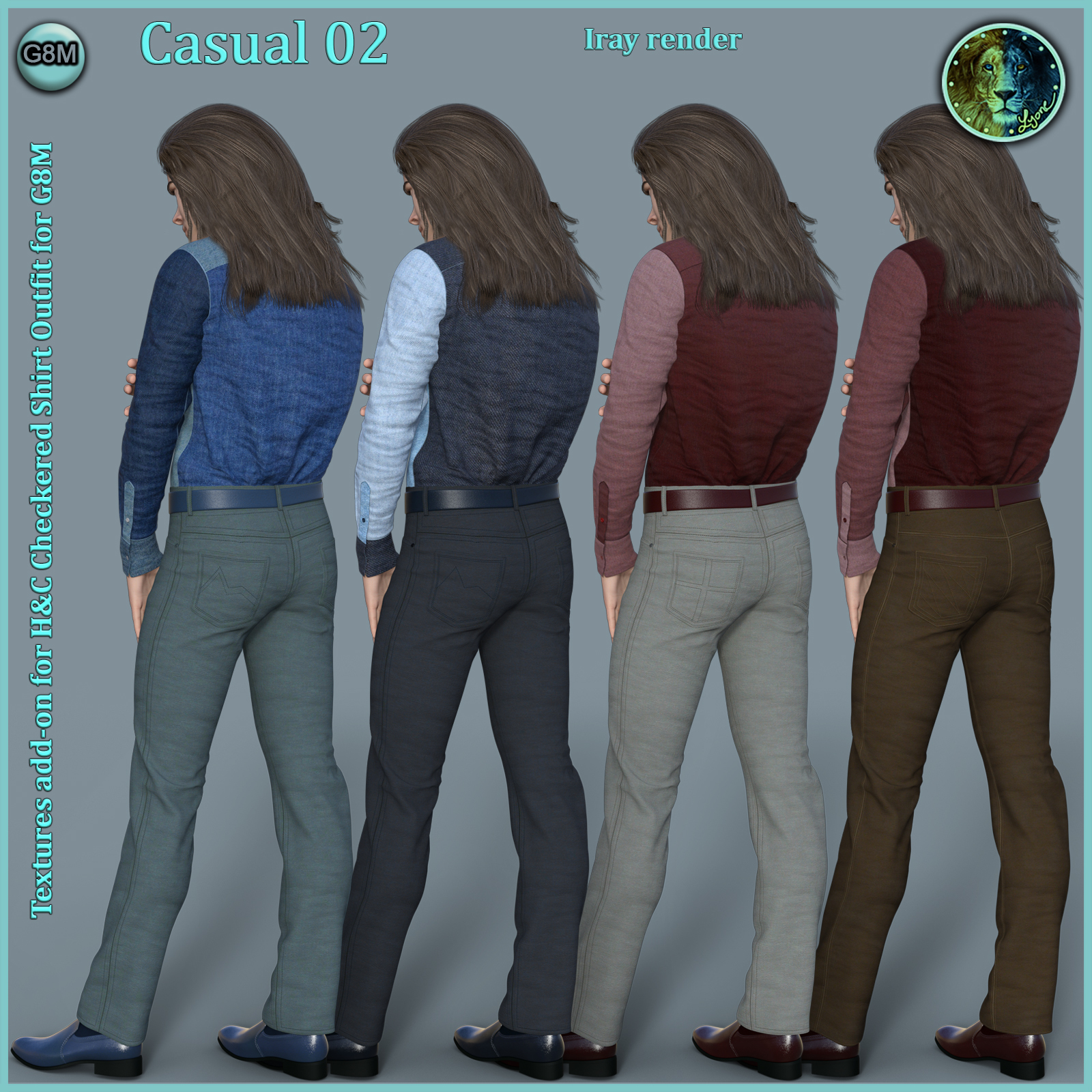 Casual 02 for H and C Checkered Shirt Outfit for G8M by N/A