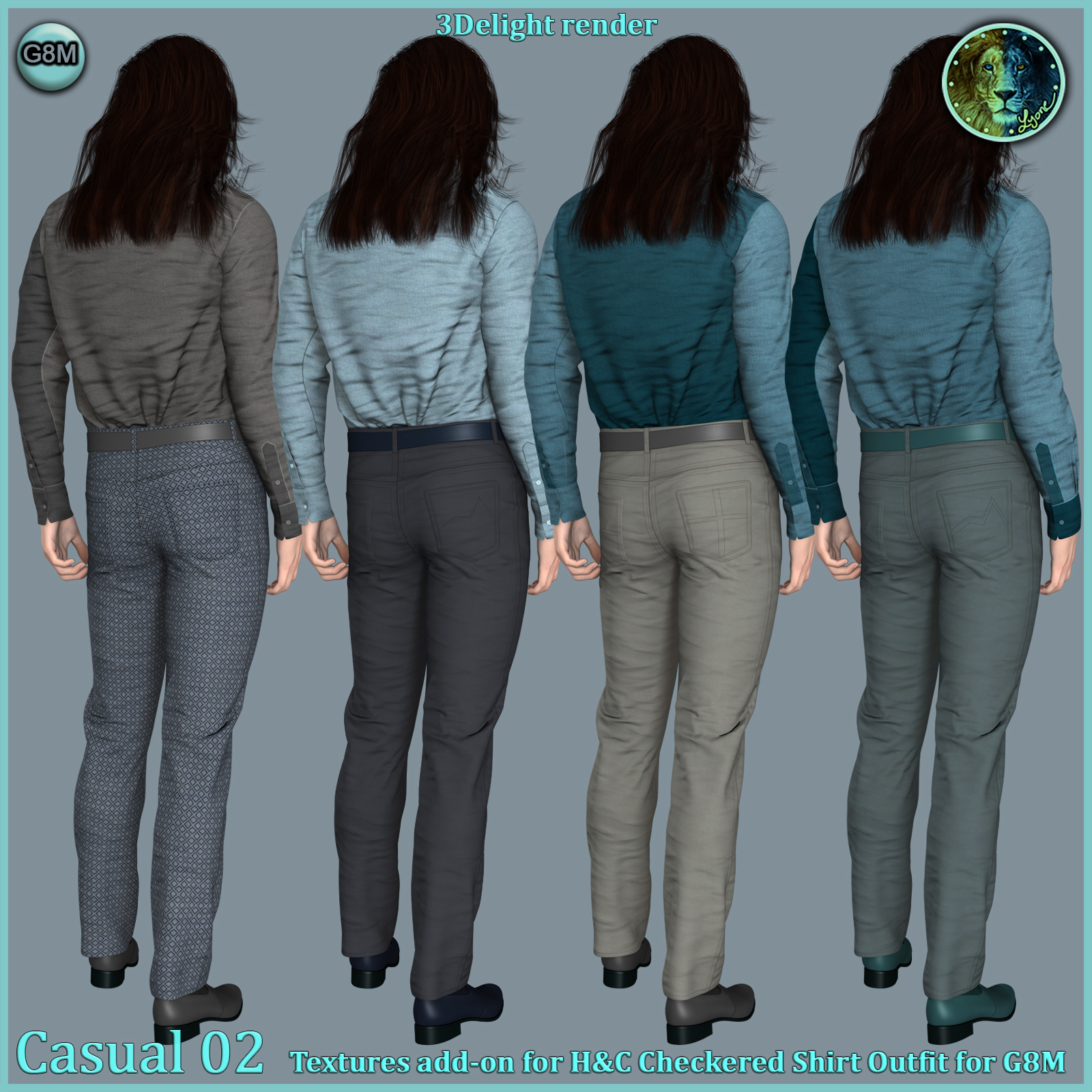 Casual 02 for H and C Checkered Shirt Outfit for G8M by N/A