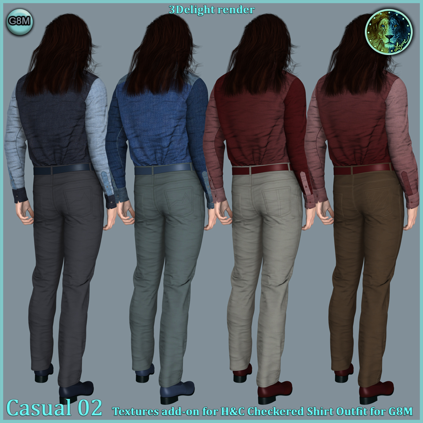Casual 02 for H and C Checkered Shirt Outfit for G8M by N/A