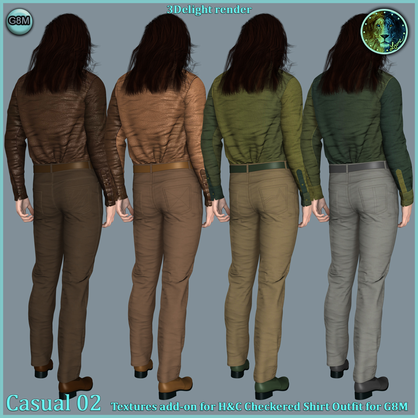 Casual 02 for H and C Checkered Shirt Outfit for G8M by N/A