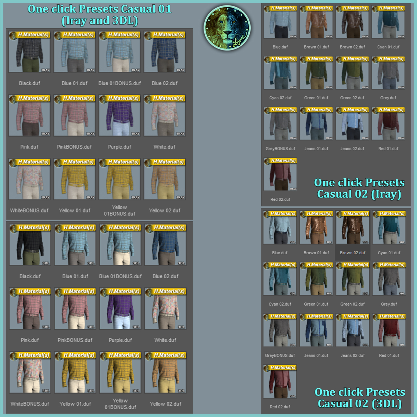 48 One click Presets for Casual 01 and Casual 02 by N/A