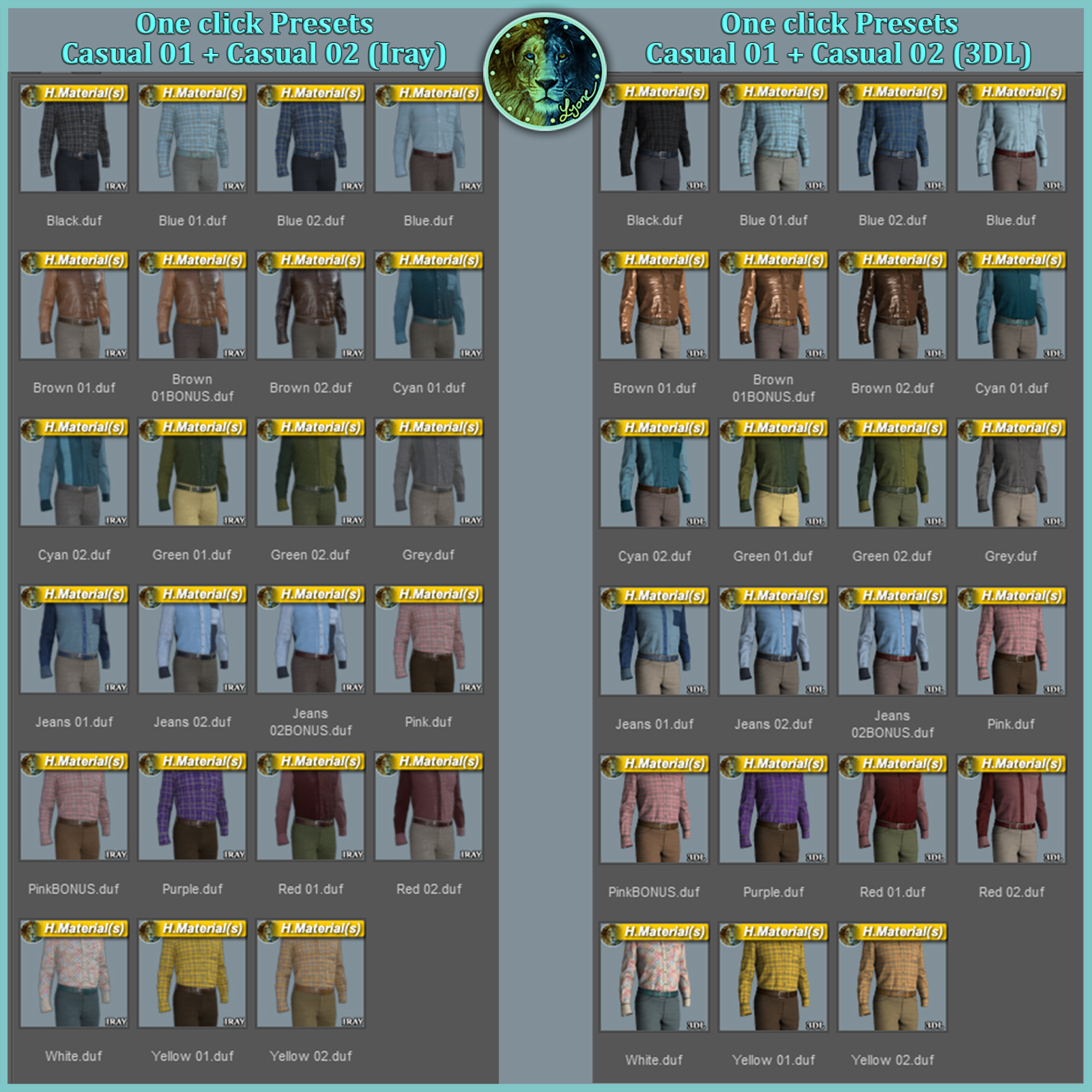 48 One click Presets for Casual 01 and Casual 02 by N/A