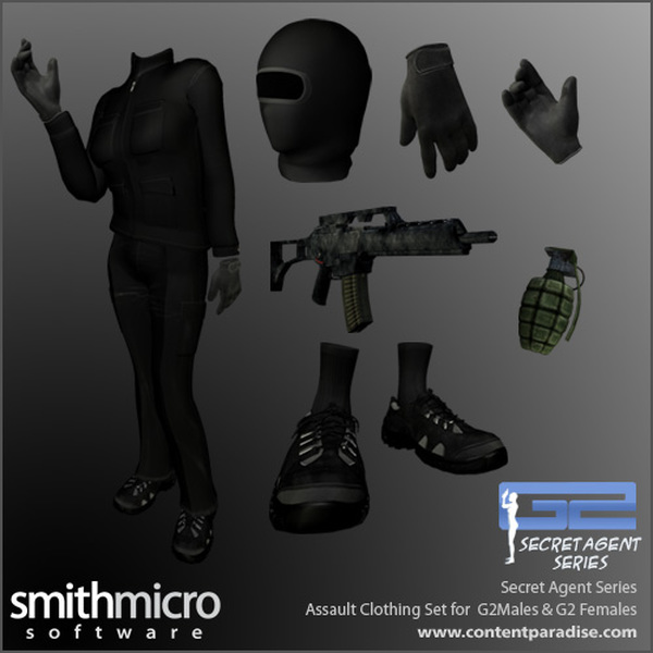 Assault Clothing Set for G2 FEMALE Figures (Secret Agent Series) by N/A