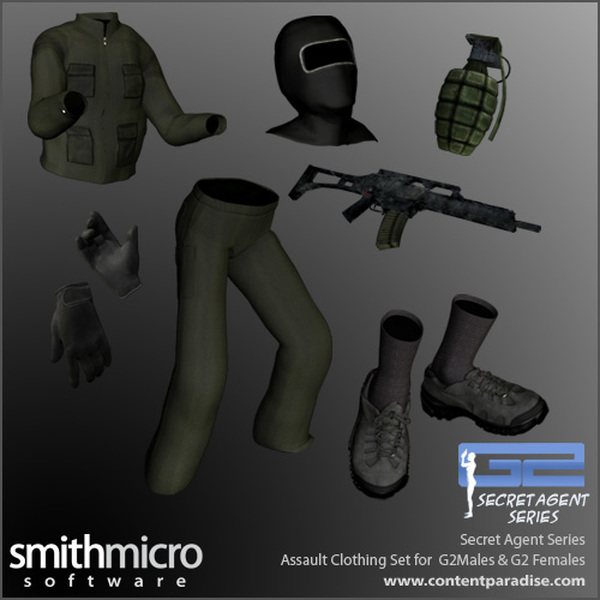 Assault Clothing Set for G2 FEMALE Figures (Secret Agent Series) by N/A