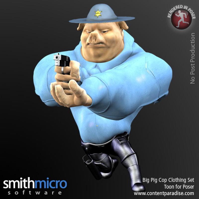 Big Pig Toon Pig Cop Clothing Set by N/A