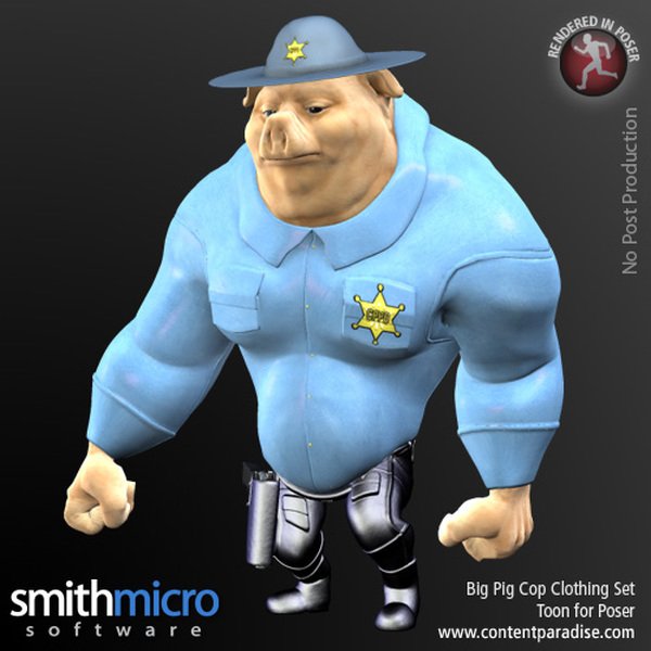 Big Pig Toon Pig Cop Clothing Set by N/A
