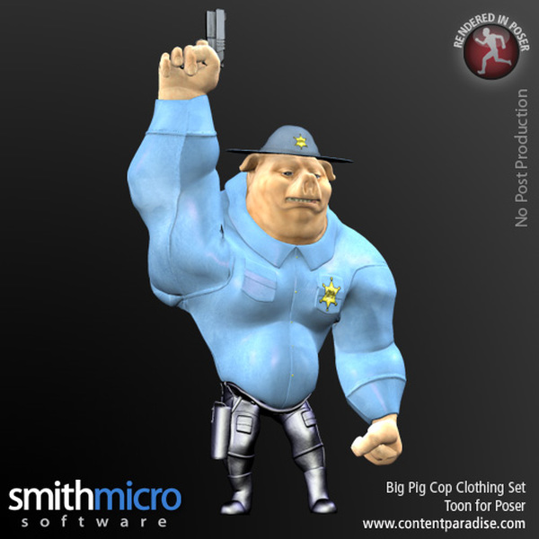 Big Pig Toon Pig Cop Clothing Set by N/A