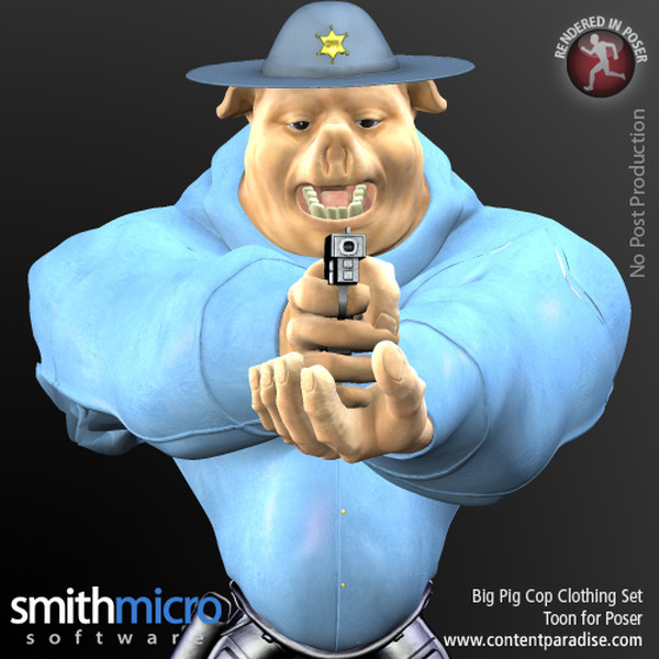 Big Pig Toon Pig Cop Clothing Set by N/A