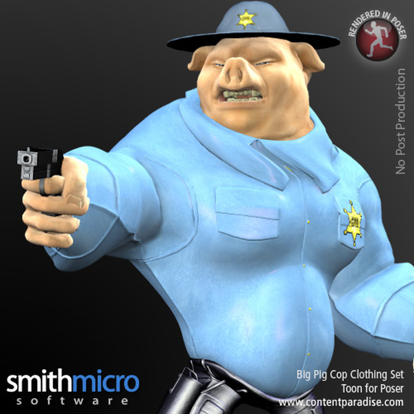 Big Pig Toon Pig Cop Clothing Set by N/A