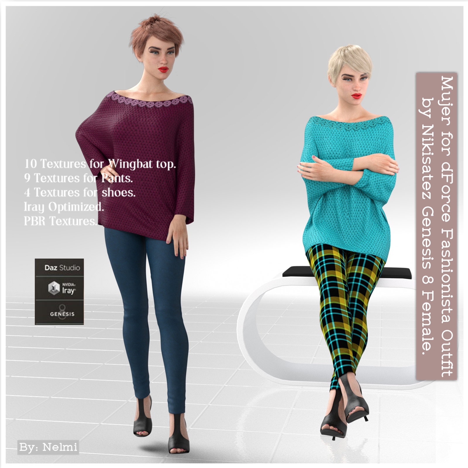 Mujer for dforce Fashionista Outfit for Genesis 8 Females by N/A