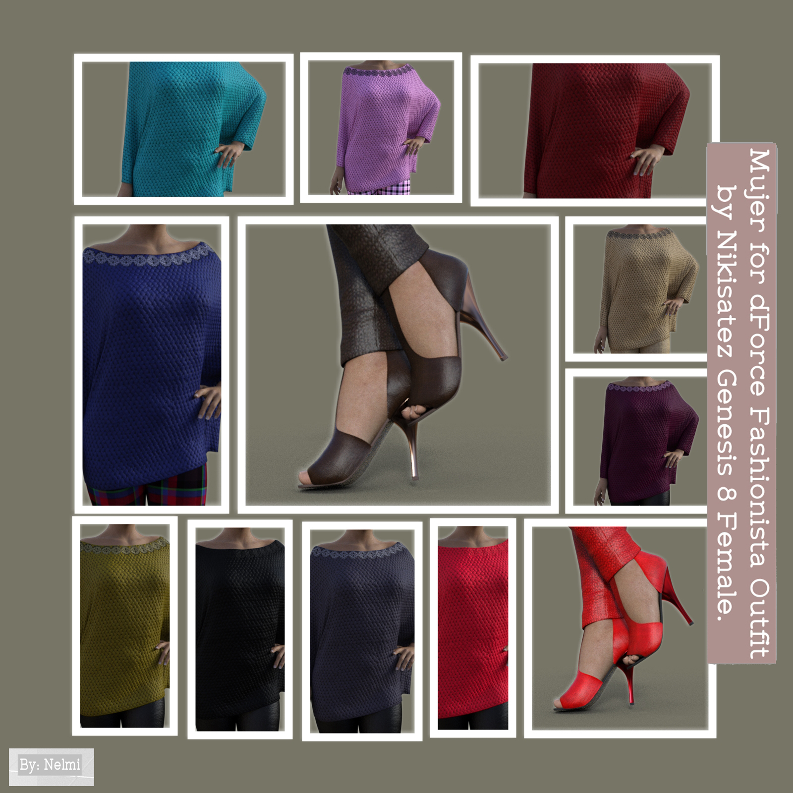 Mujer for dforce Fashionista Outfit for Genesis 8 Females by N/A