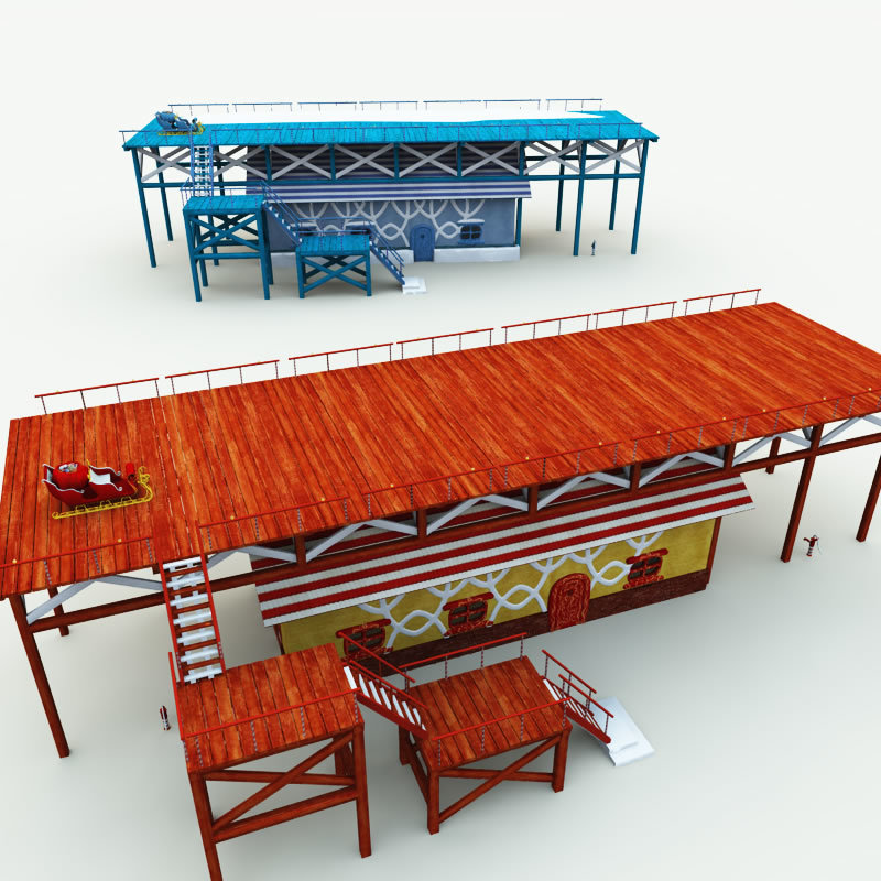 Santa Sleigh Garage and Launch Pad  for Poser by N/A