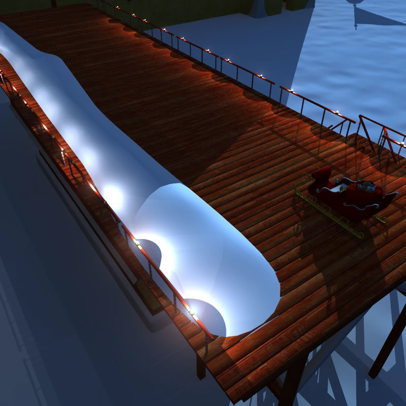Santa Sleigh Garage and Launch Pad  for Poser by N/A