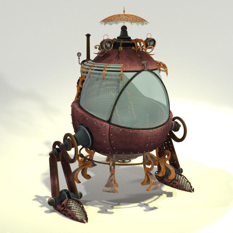 MB Toon Steampunk Mech Bot for Poser by N/A