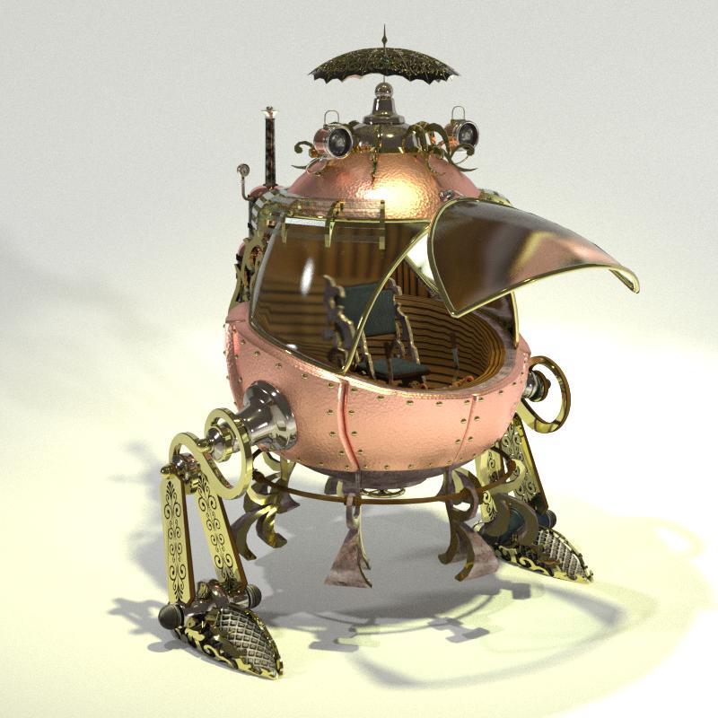 MB Toon Steampunk Mech Bot for Poser by N/A