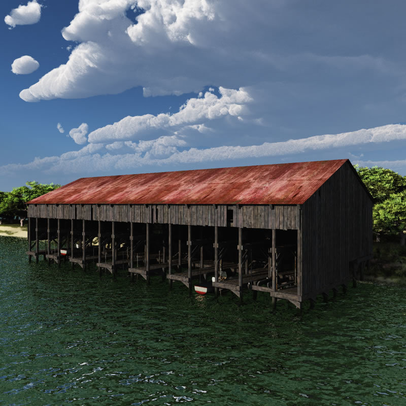 Net Rack and Gillnetter Boat for Poser by N/A