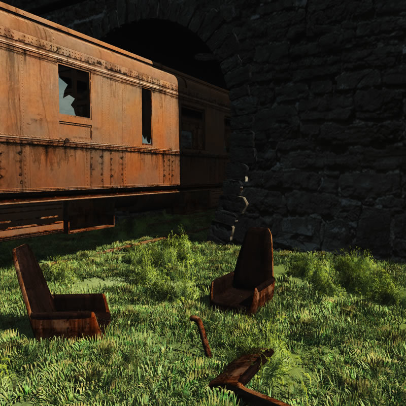 Abandoned Train Car for Blender by N/A