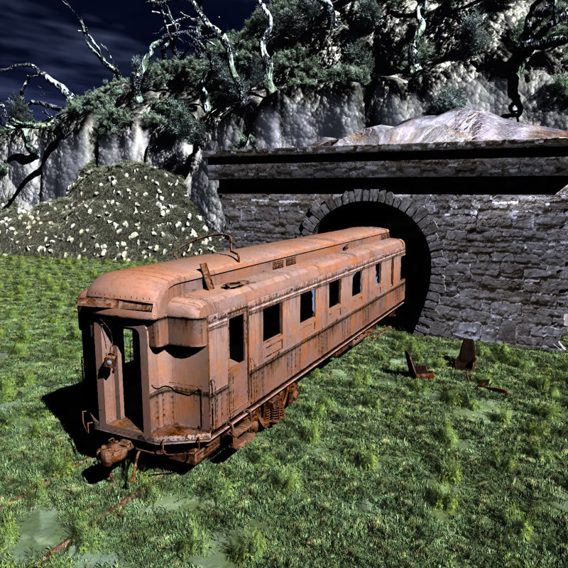 Abandoned Train Car for Blender by N/A