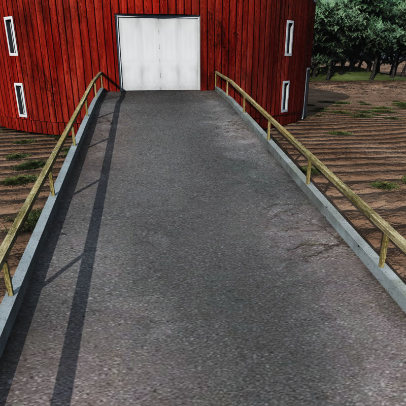 Round Barn and Antique Tractor for Blender by N/A