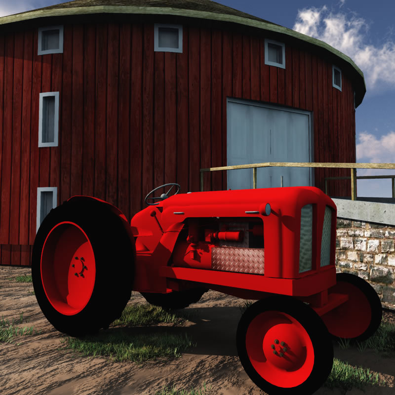 Round Barn and Antique Tractor for Bryce by N/A