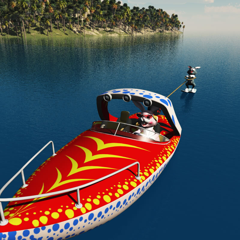 TB Toon Speed Boat for Poser by N/A
