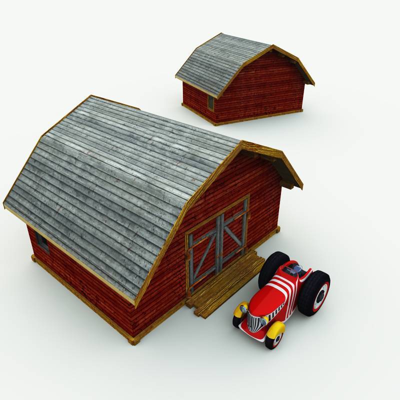 TB Tractor and Barn for Poser by N/A