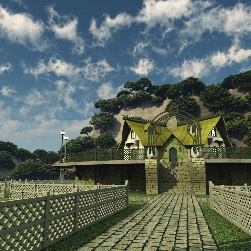 Elven Cottage for Poser by N/A