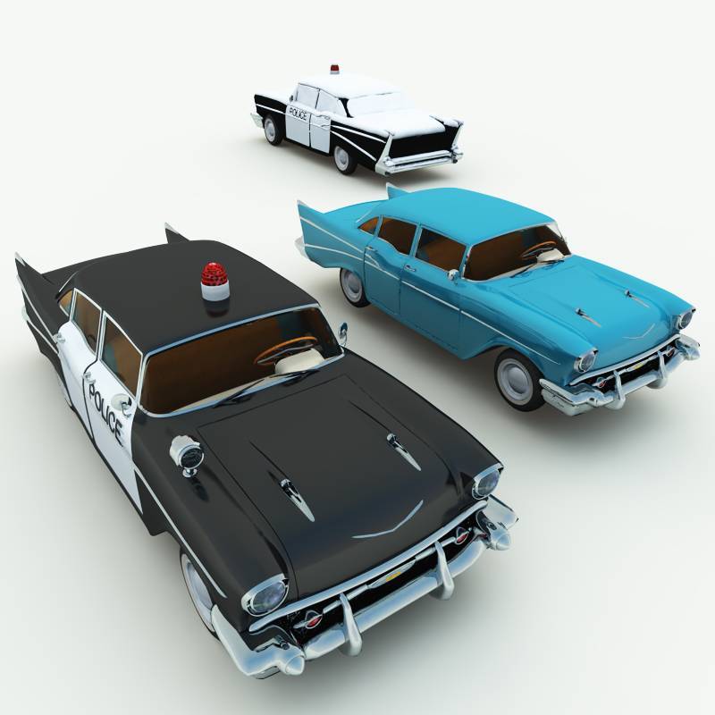 1950s Bel Air Police Car and Stock Car for Poser by N/A