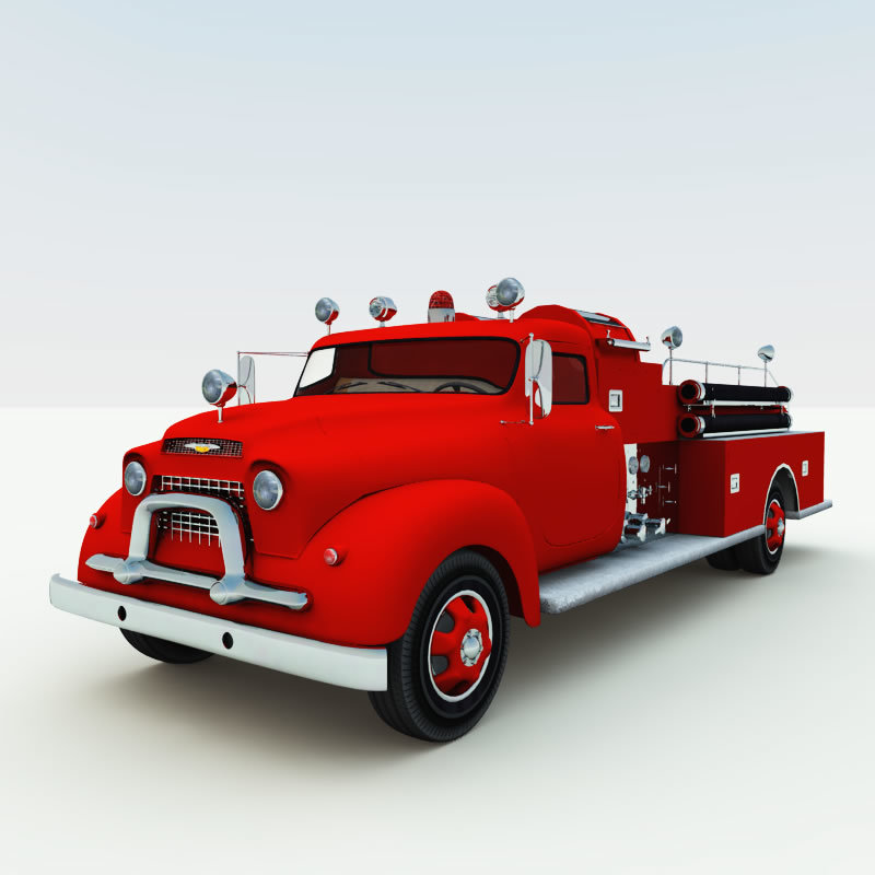 1950s Vintage Fire Truck for Poser by N/A
