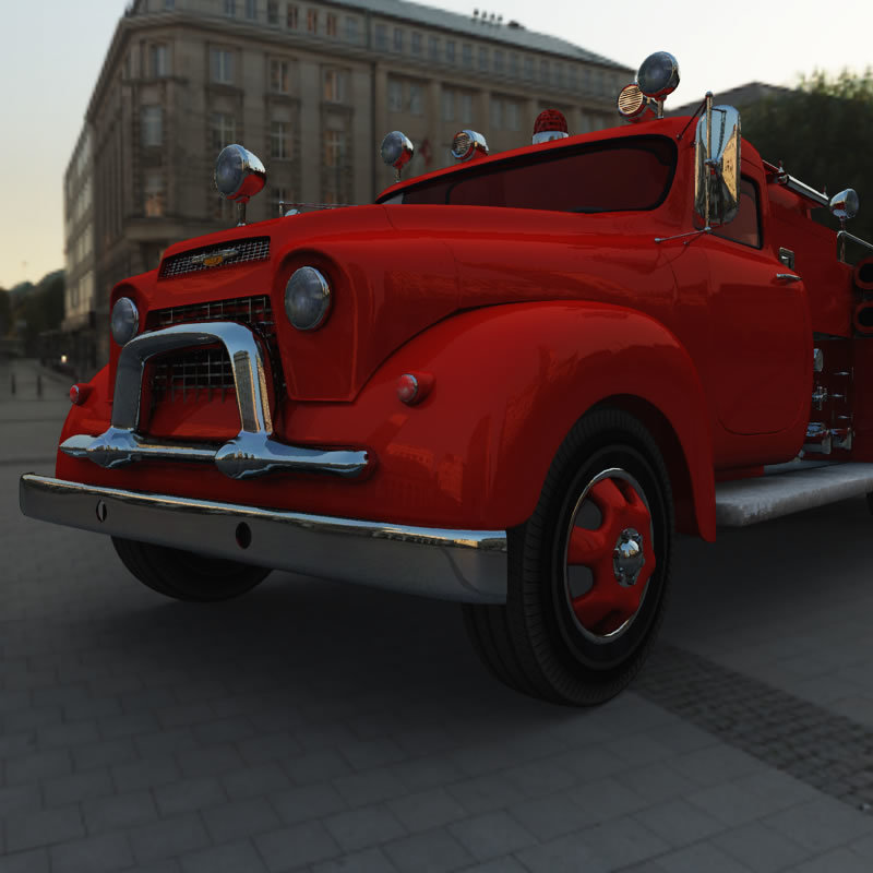 1950s Vintage Fire Truck for Poser by N/A