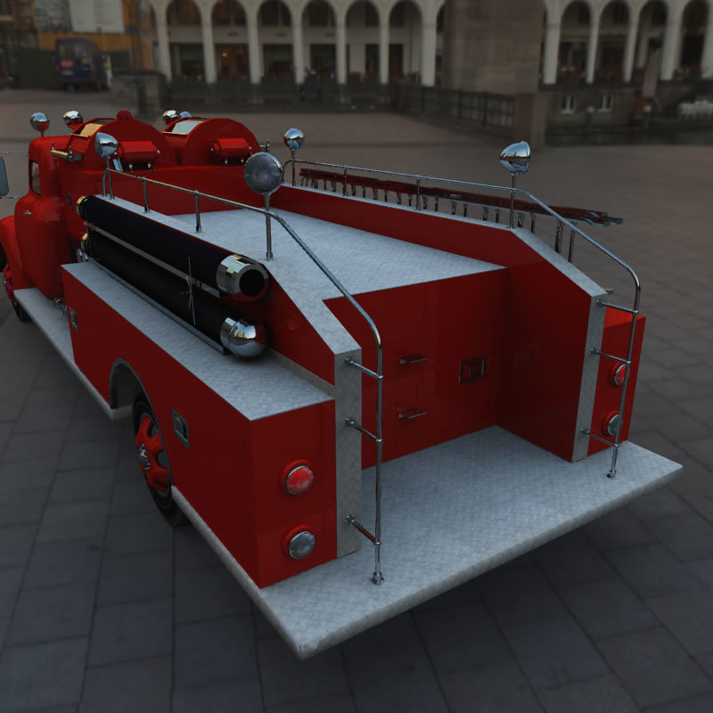 1950s Vintage Fire Truck for Poser by N/A