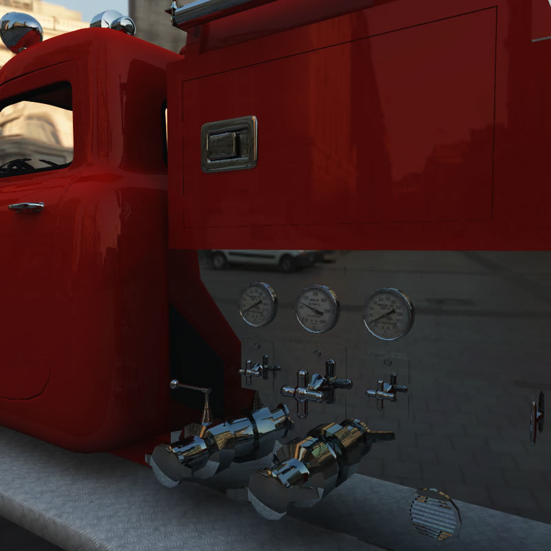 1950s Vintage Fire Truck for Poser by N/A