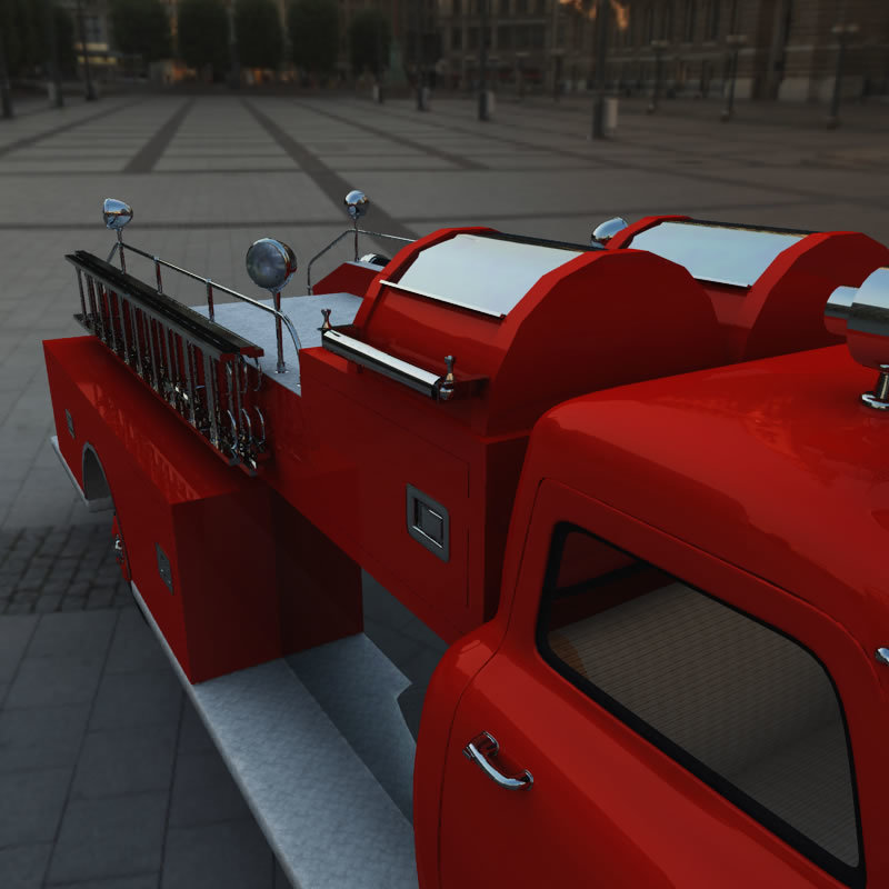 1950s Vintage Fire Truck for Poser by N/A