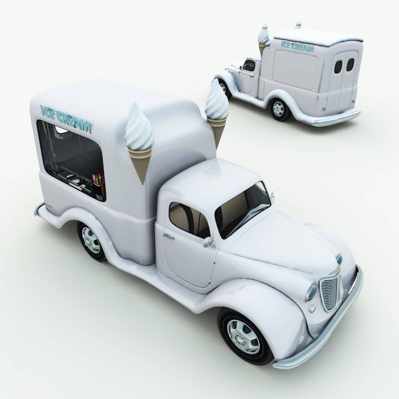 1950s Ice Cream Truck for Poser by N/A