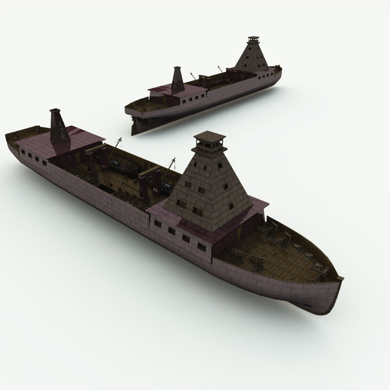 Dwarven Warship for Poser by N/A