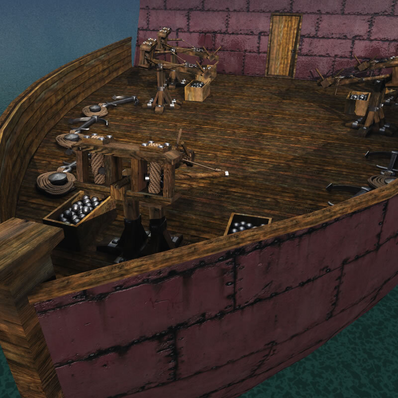 Dwarven Warship for Poser by N/A