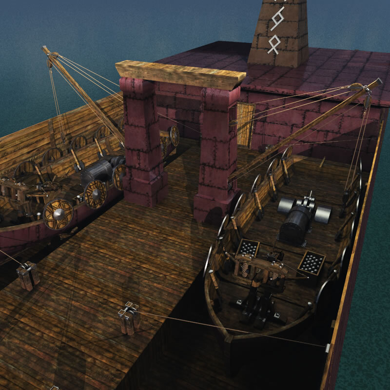 Dwarven Warship for Poser by N/A