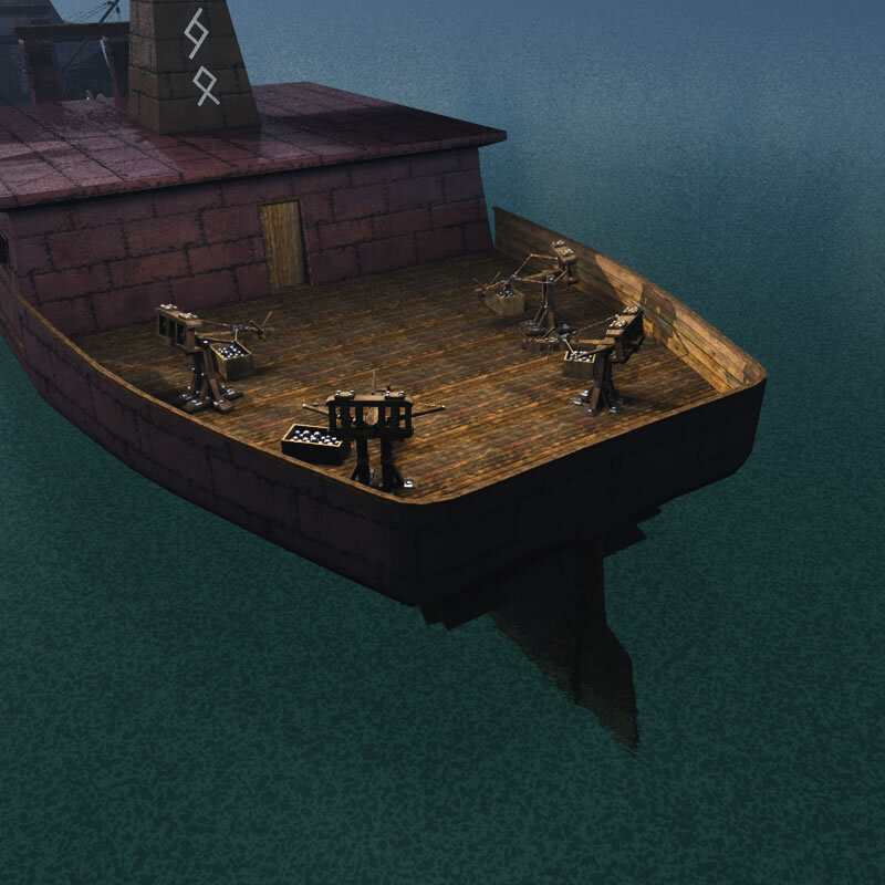 Dwarven Warship for Poser by N/A