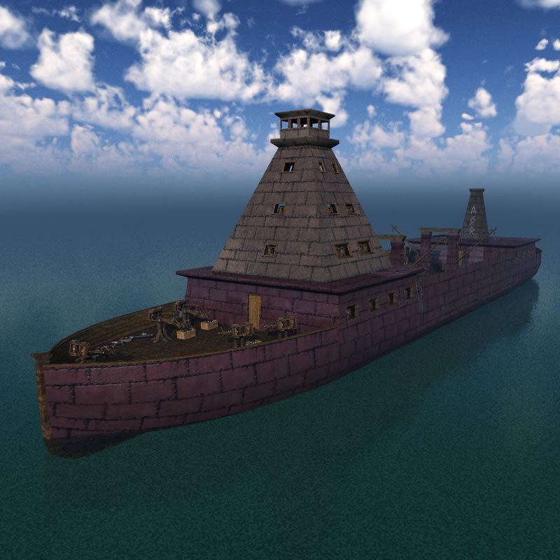 Dwarven Warship for Poser by N/A