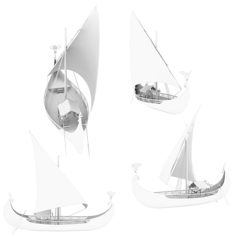 Elven Small Sail Boat for Blender by N/A