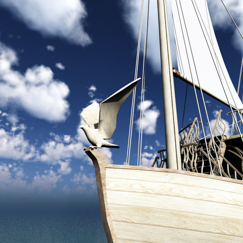 Elven House Ship for Poser by N/A