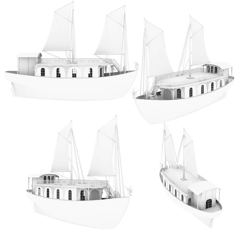 Elven House Ship for Blender by N/A